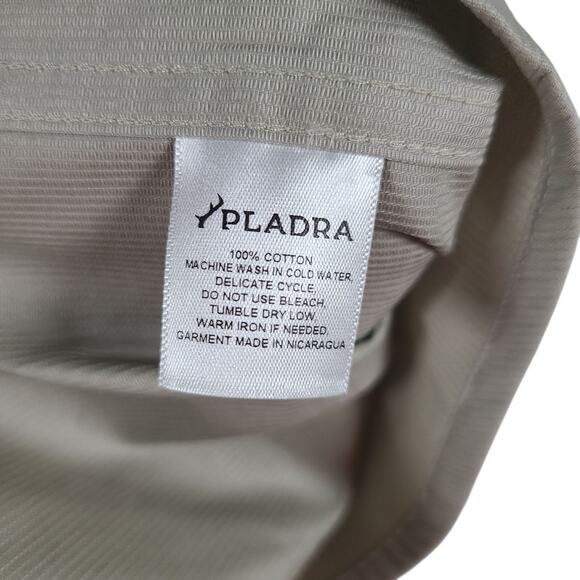 NWT PLADRA Men's Long Sleeve Twill Button Up Work Shirt Khaki Sz M - Picture 4 of 7